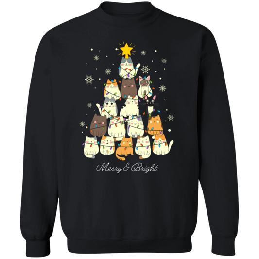 Merry & Bright Cat Holiday Sweatshirt