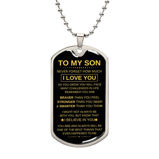 To My Son, Military Style Necklace