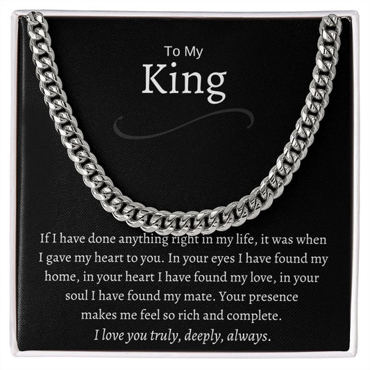 To My King, Cuban Chain Link Necklace