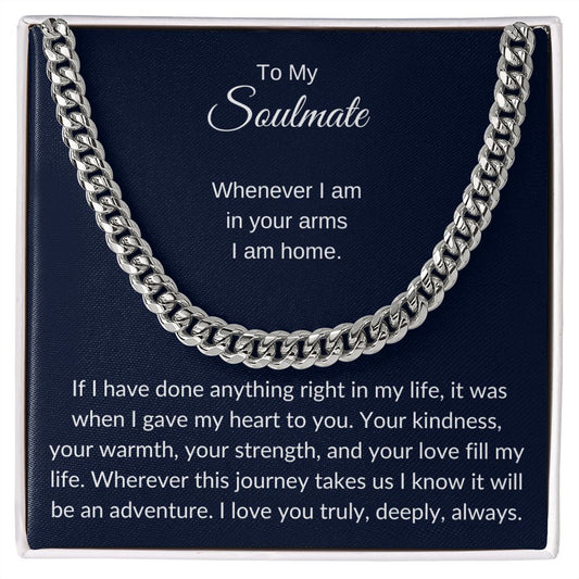 To My Soulmate, chain link necklace