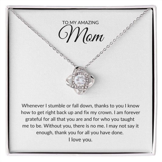 To Mom, Love Knot necklace 1