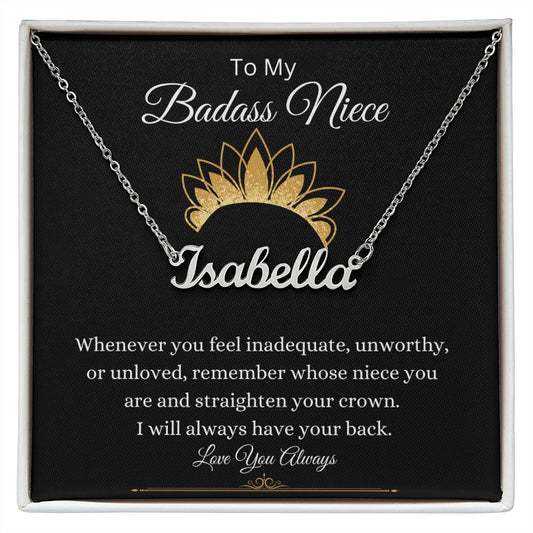 Badass Niece, Custom Name Necklace